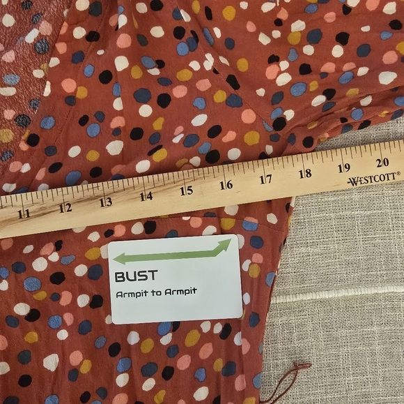 LOFT Size 8 Multicolored Polka Dot Midi Shirt Dress - Picture 8 of 9